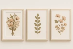 vender quadros com folhas prensadas