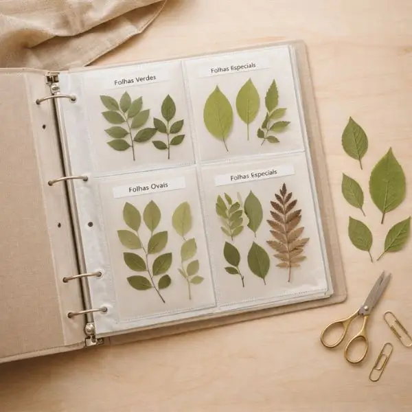 organizar coleção de folhas prensadas