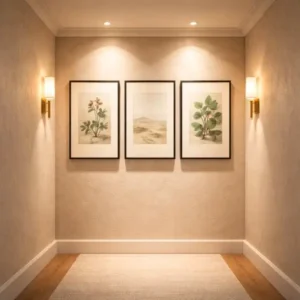 altura ideal para quadros em corredores pequenos