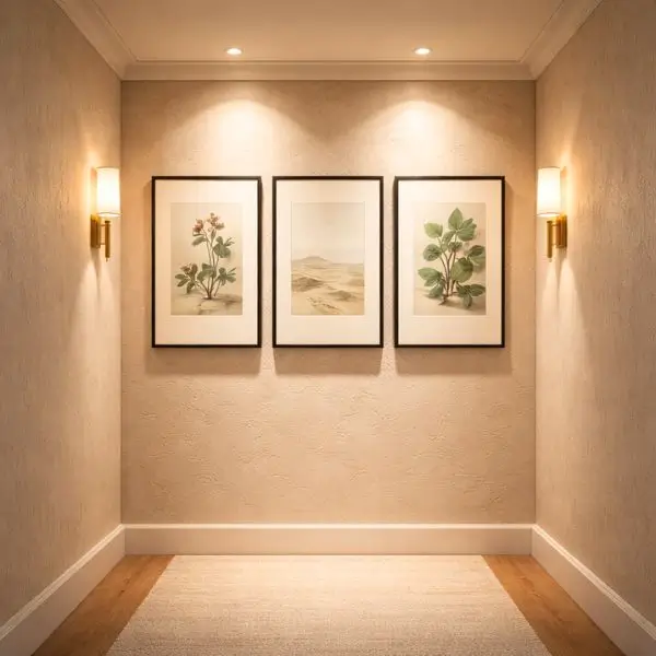 altura ideal para quadros em corredores pequenos