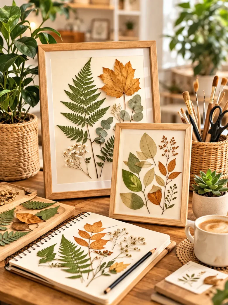 ganhar dinheiro com quadros de folhas prensadas