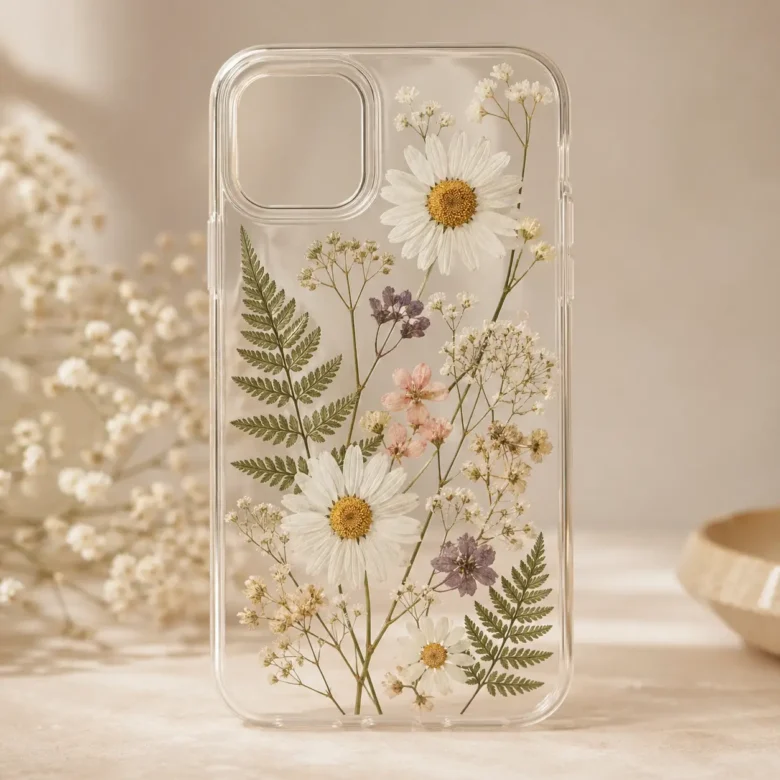pressed flower phone case diy with no resin
