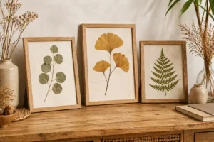 quadros de folhas prensadas diferentes tamanhos e estilos
