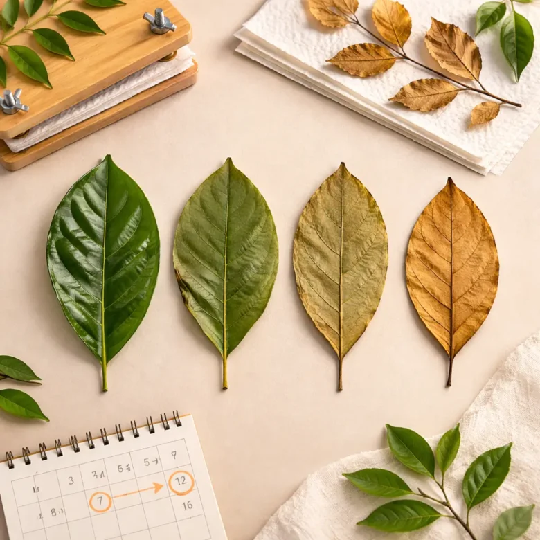 quanto tempo deixar folhas prensadas secando